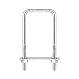 sourcing map 2 Sets Square U Bolts 52 mm (2.05 Inches) Inner Width 120 mm Length M8 304 Stainless Steel U Clamping Screw with Nut and Plate for Boat Trailer