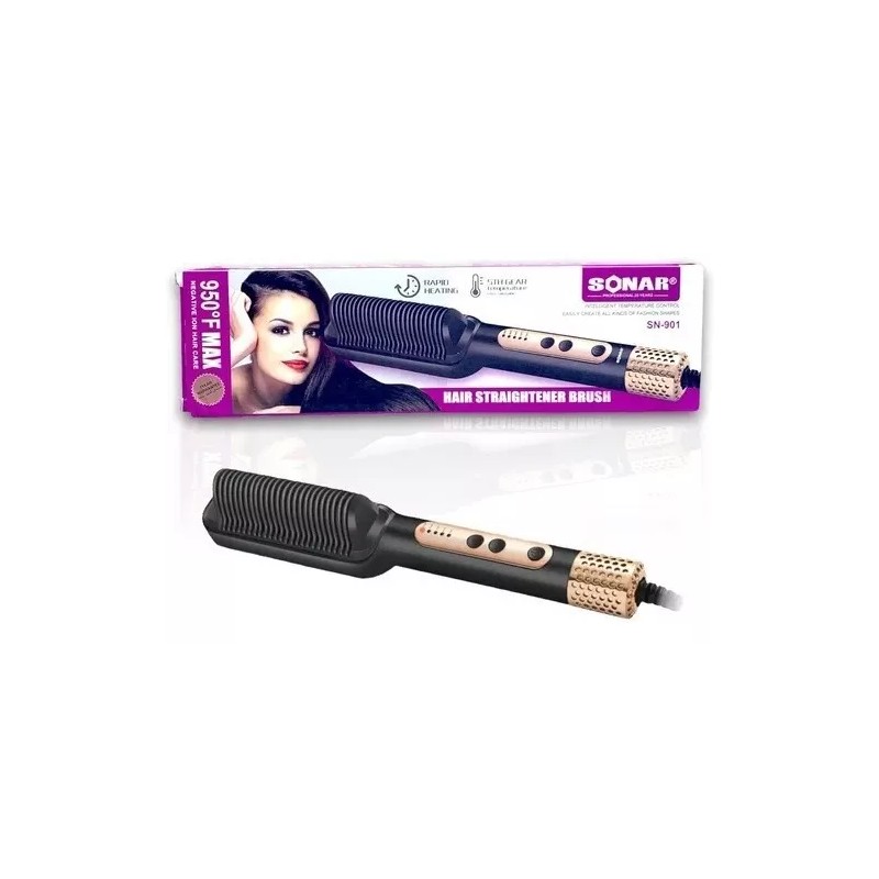 Sonar Cepillo Alaciador Eléctrico Para Cabello. Mágico Rápido Dama
