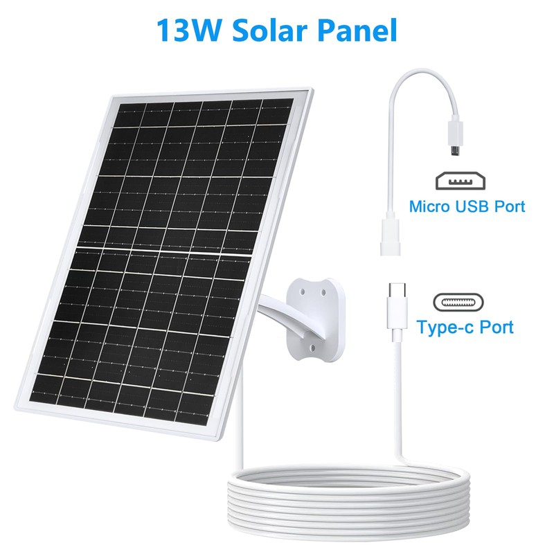 Zivif 13W 5V Solar Panel for Security Cameras, Solar Charger