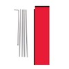 Solid Red Outdoor Rectangle Feather Banner Flag Sign with Pole