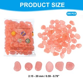 PATIKIL Glowing Stones, 300 Pcs Glow in the Dark Rocks for Indoor Outdoor Fish Tank Decorations Garden Yard Landscaping Gifts for Friends, Orange Red