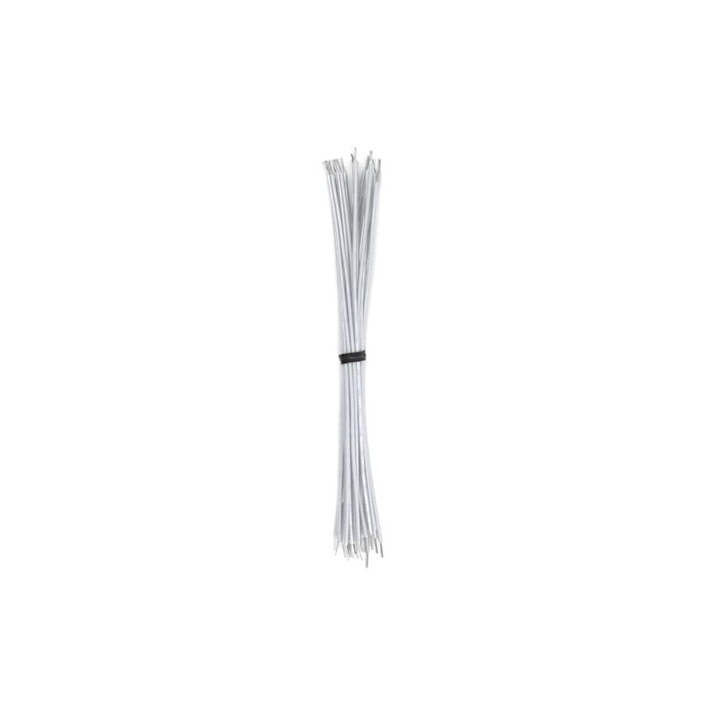 Cut & Stripped Wire, 22 AWG PTFE, Stranded, White 24"