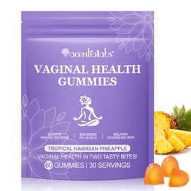 Feminine Balance Gummies, Women's Balance Gummies with Vitamin C, Hawaiian Pineapple Flavour, Pack of 60, for pH and Immunity Support, Vegan and Gluten Free