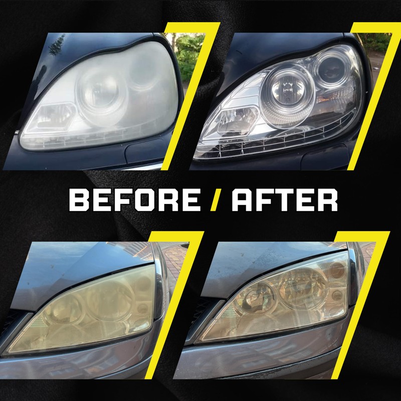Phantom Clear 3-Step Headlight Restoration Kit – Removes Yellowing, Haze