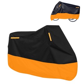 Premium Adult Tricycle Cover, Fit All 3-Wheel Bike or Motorcycles Outdoor and Indoor Storage, 104" L x 43.3" W x 49" H (Black & Orange)