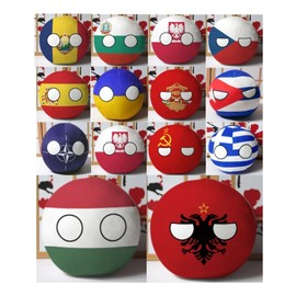 GANGKJDS Polandball Countryballs Plush Doll Ukraine Spain Hungary Portugal Romania Greece Austria Mexico Poland Ball Pendant 20cm (Color : Burgundy, Size : 20CM)
