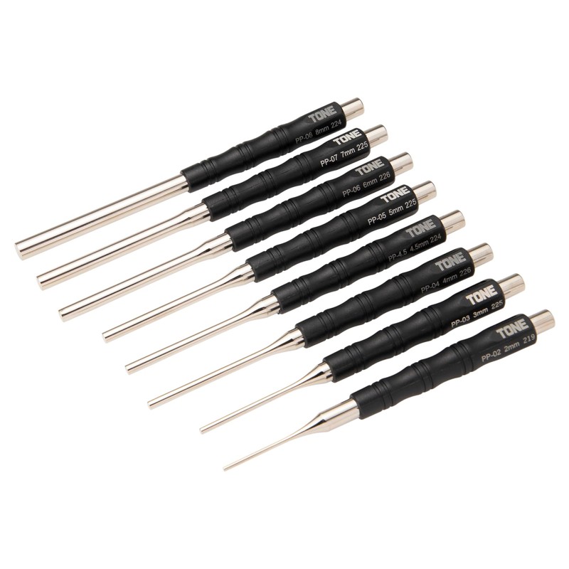 Tone PP800 Pin Punch Set, Black, 8 Pieces