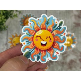 Kawaii Summer Sun 10 Sticker Pack - Easy-to-Apply Cute Stickers - Kids Stickers - Laptop Stickers - Suitcase Stickers - Kawaii Stickers - Water Bottles