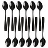 Afromy 12 Pieces Stainless Steel Teaspoons, Black Small Spoons for