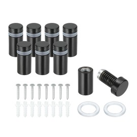 PATIKIL 1/2" x 1" Standoff Screws, 8Pcs Stainless Steel Wall Mount Sign Screw Stand Off Mounting Hardware Advertising Nail for Hanging Acrylic Picture Frame, Black