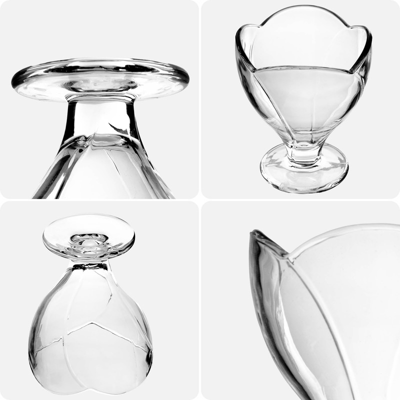KADAX Dessert Bowls with Base, Ice Glasses, Transparent Ice Cream