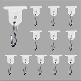 RV Awning Hooks, RV Awning Light Clips for Christmas Camping Awning Lights Decor, Hang Clothes,Hang Plants and More.Easily Slide Into RV Awning Roller Bar Channel (24 PCS)