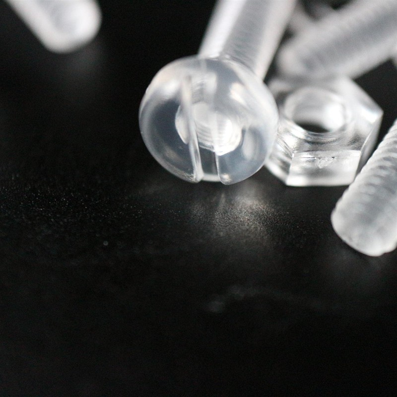 50x Transparent Clear M4 x 20mm Slotted Head Bolts, Nuts,