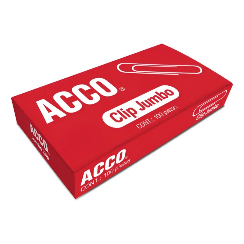 Caja Clips Jumbo Acco P1700 Sujeta Hasta 35 Hojas-100 Clips