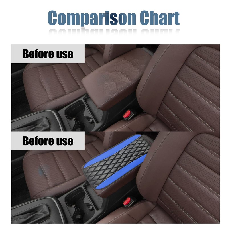 Car Center Console Cover, Universal Leather Waterproof Armrest Seat Box
