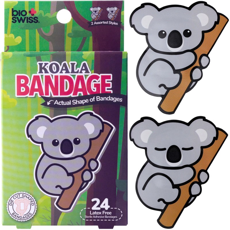BioSwiss Vendas autoadhesivas con forma de koala, sin látex, estériles,