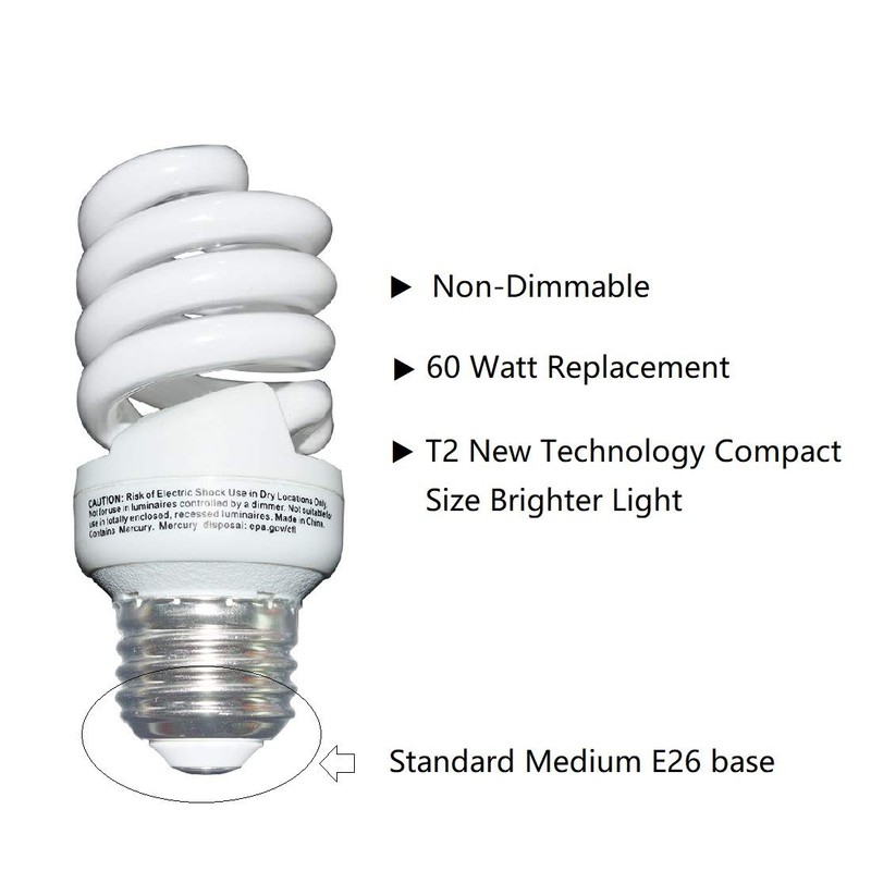 UNITEDLUX 13 Watt CFL Light Bulbs 60 Watt Equivalent, Compact