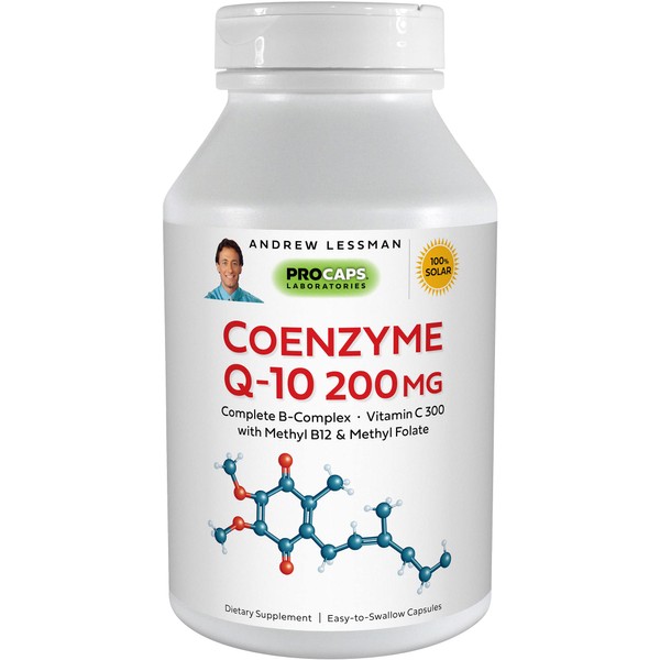 ANDREW LESSMAN Coenzyme Q-10 200 mg 240 Capsules – Essential for Energy Production and Optimum Key Organ Function, Anti-Oxidant Support, Depleted by Aging, Plus B-Complex. Easy to Swallow Capsules