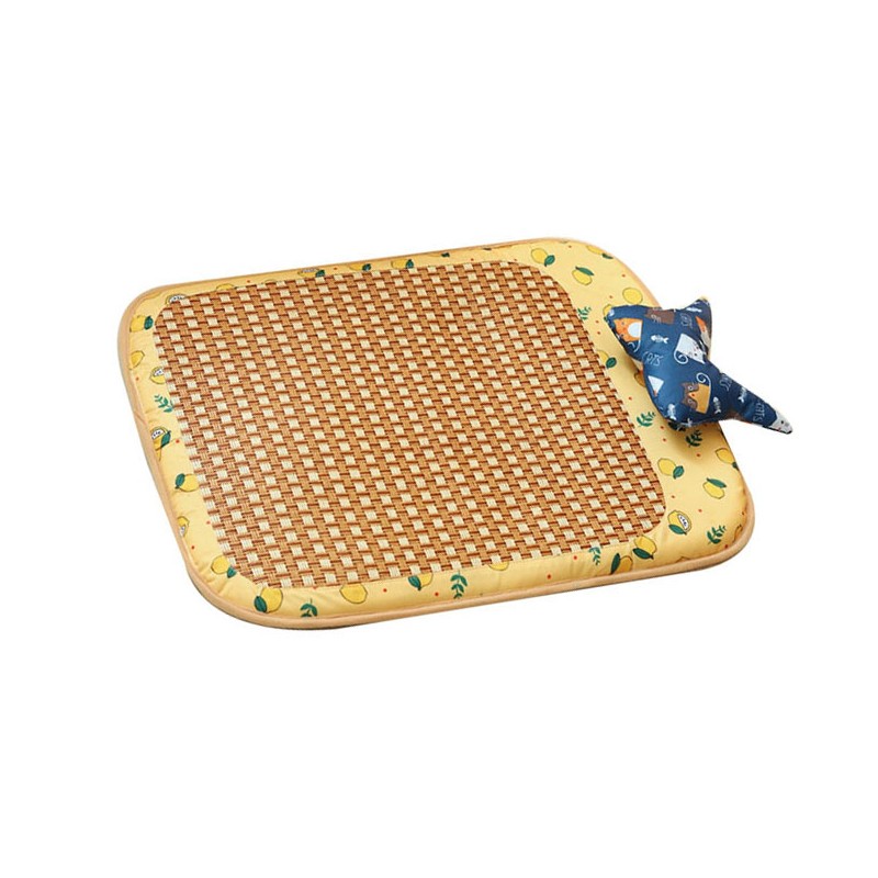 Dog Rattan Cooling Mat Bite Resistant Comfortable Breathable Cat Cooling