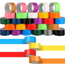Fainne 24 Rolls Colored Duct Tape Bulk, 10 Yards/Roll Duct Tape Heavy Duty Waterproof Craft Tape, Multi Purposes, No Residue, Tear by Hand for Indoor Outdoor Use (Colorful)