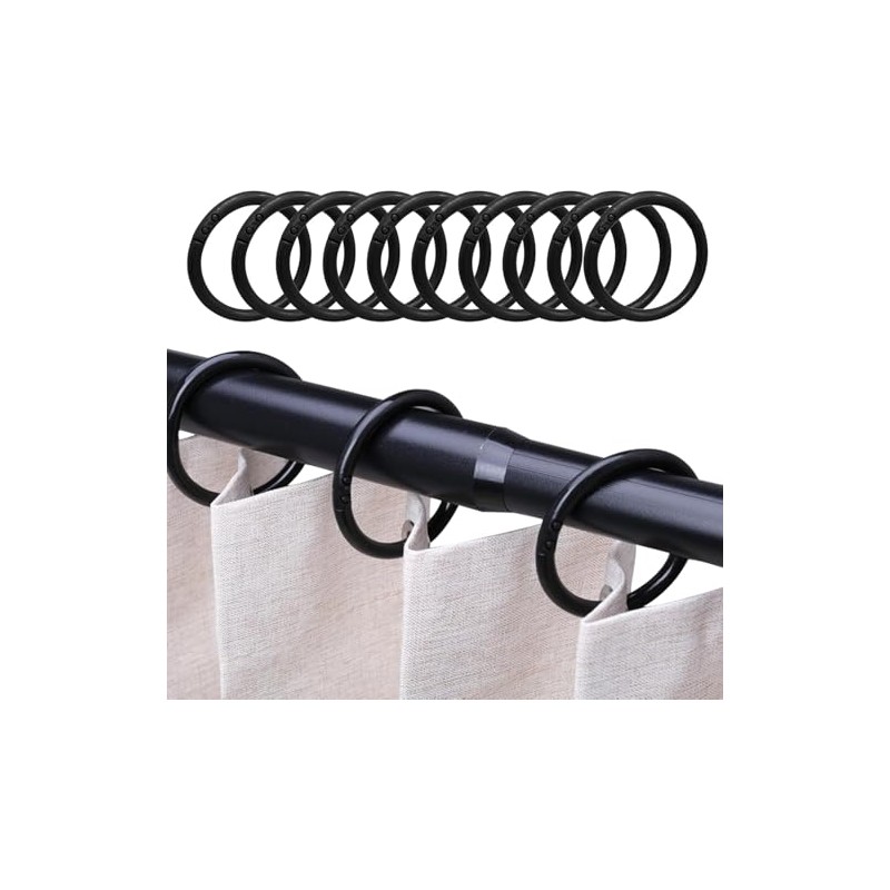 JAONLD 100 Pcs Shower Curtain Rings Plastic O-Shape Hanger Round