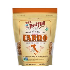 Bob's Red Mill Organic Farro Grain, 24oz (Pack of 4) - Non GMO, Vegan, Kosher