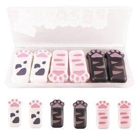 Hibmisy Pack of 6 correction tape, 5 mm x 6 m, white tape with cat paw print, for school and office