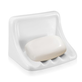 SiliFine 6.75 x 4.7 Inches Milky Vintage Ceramic Soap Dish Retro Ceramic Holder Porcelain Soap Tray for Home Bathtub Bathroom Shower Accessories Easy to Clean