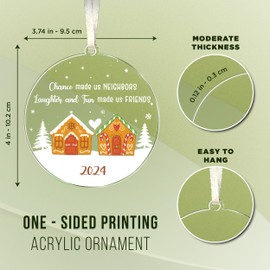 Merry Christmas Ornament 2024: Chance Made Us Neighbors - Neighbor Christmas, BFF Gifts