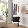 ELYKEN Laundry Cart with Hanging Rack, Rolling Laundry Hamper with
