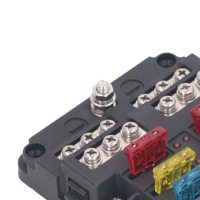 12 Way Fuse Box with LED Indicator DC12‑32V Waterproof Circuit