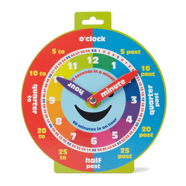 Morgan's Direct Early Learning Education Clock Moveable Hands Smiley Face