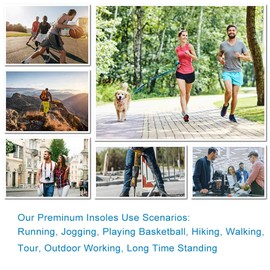 VSUDO - Plantillas de calzado deportivo con absorción de golpes, para hombres o mujeres, plantillas atléticas de alta elasticidad para correr o zapatillas de correr - S