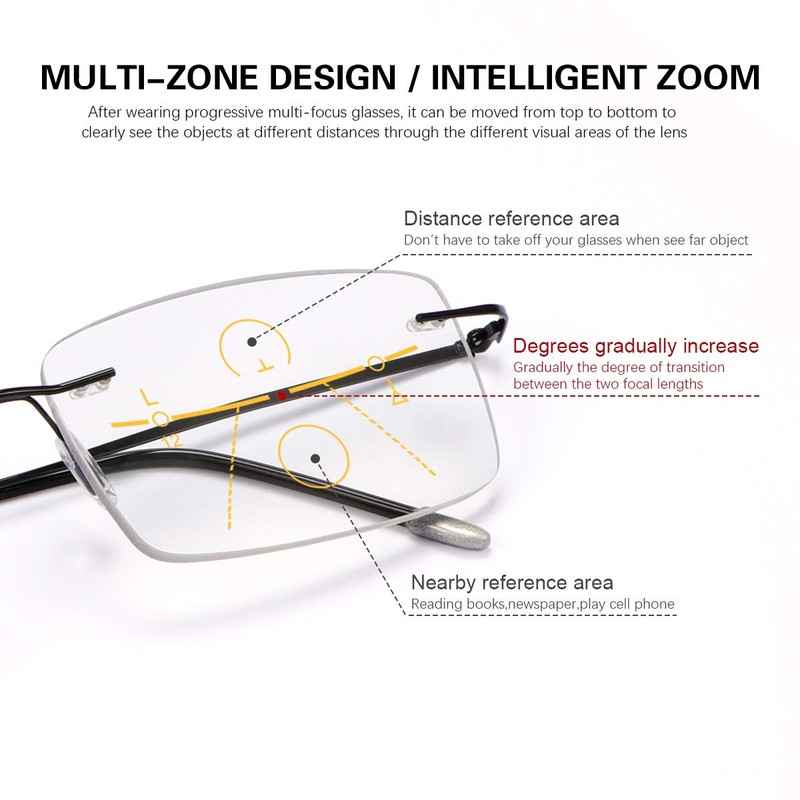 Vepiant-Gafas de lectura multifocales progresivas sin montura Gafas de sol