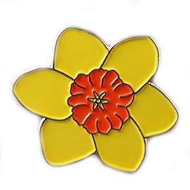 Metal Enamel Pin Badge Welsh Emblem Daffodil Flower