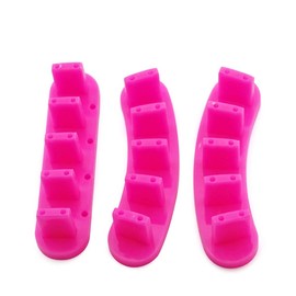 KADS 3pcs/set High Qulity PlasticTip Stand for Practice Use Practice Training Nail Art False Tips Display Training Tool (Rose Red)