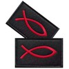 Vmcoatdu 2 Pieces Jesus Fish Ichthys Embroidered Patch Badge Emblem