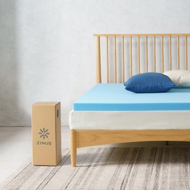 ZINUS 2 Inch Green Tea Cooling Gel Memory Foam Mattress Topper, Smaller, More Convenient WonderBox Packaging, Cooling Gel Foam, CertiPUR-US Certified, Full