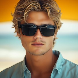 Wrimen Sunglasses Men Women Polarised Classic Retro UV400 Protection Rectangular Golf Driving Fishing Travel Glasses Outdoor Sports Fashion Sunglasses, 5-red mirrored