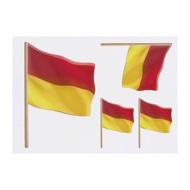 4 x 'Beach Lifeguard Flag' Temporary Tattoos - Water Resistant, Skin-Safe, Non-Toxic Transfers, Mixed Sizes (TO00015717)