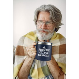 AWTHATMAZING Father's Day Gifts for Dad from Daughter - Cool Gifts for Dad - Dad Birthday Gift from Daughter - Birthday Gifts for Dad - Dad Mug from Daughter 14oz, Navy