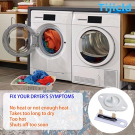 8577274 & 3392519 Dryer Thermistor and Thermal Fuse Combo - Exact Fit for Whirlpool, Kenmore, Maytag, Inglis Dryers - Replaces 3390292, 3406294, 3976615, 772546, AP3919451, AP601351