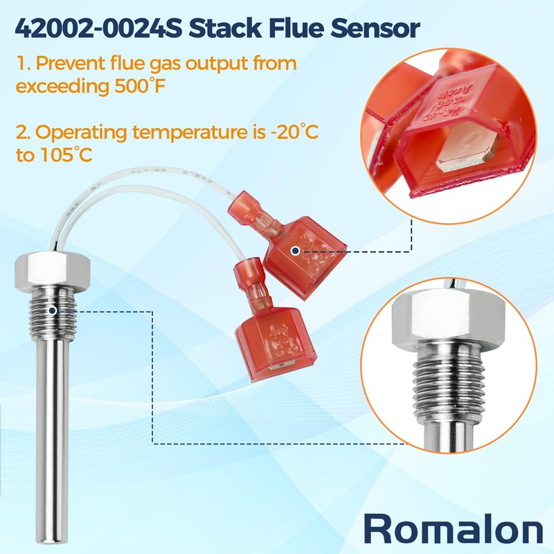 Romalon 42002-0024S Stack Flue Sensor 42001-0063S High Limit Switch 42001-0053S