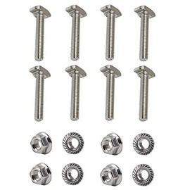 PZRT 8 Set M6 x 35mm Hammer Head Bolt T Screw, M6 Hexagon Flange Nuts Set, Carbon Steel Nickel Plated for 3030 Series Standard 6mm T-Slot Aluminum Profile