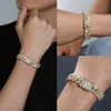 NOBYLO 12MM Cuban Link Bracelet 14K/ White Gold Plated Full
