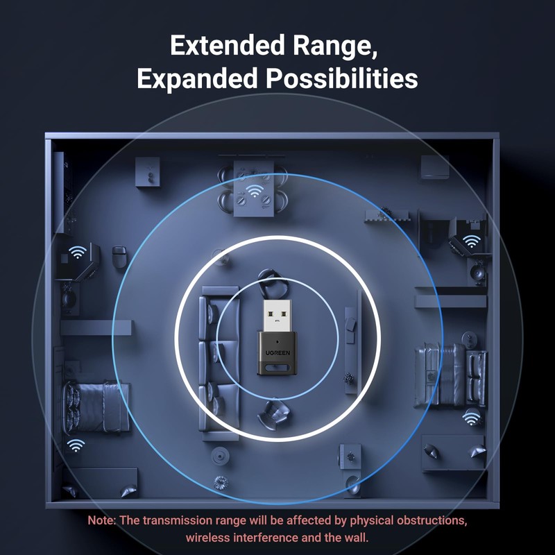 UGREEN UGREEN USB Bluetooth Adapter, 5.3 Bluetooth Adapter for PC,