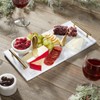 mDesign Thin Marble Pastry Board, Cutting Slab Kitchen Serving Tray