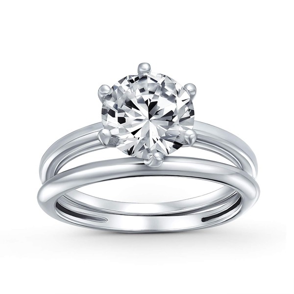 3.5CT Simple Round Solitaire 6 Prong AAA CZ Engagement Wedding