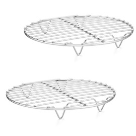 P&P CHEF P&P CHEF Cooking Rack Round, Stainless Steel Round Rack for Cooking Cooling Steaming Baking, Fit Air Fryer Pot Pressure Cooker, 2 Pack -Oven & Dishwasher Safe, 9 Inch