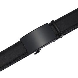 Glamicci Ratchet Belt Buckle – Auto Lock Slide Buckle for 35mm (1 3/8") Belts, Durable Nickel-Free Metal, Adjustable Replacement for Men’s Leather Belts – No Belt Included (Black 92)